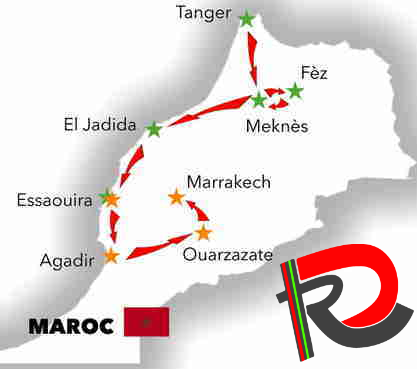 Circuit long du rallye touristique et culturel proposé par le rallye de la découverte édition Maroc 2022